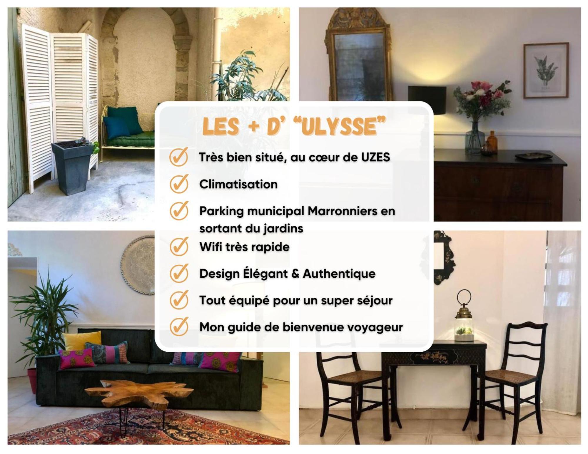 Ulysse, Appartement Spacieux Au Centre Historique D'Uzes En Rez-De-Chaussee Avec Exterieur, Proche Parking Des Marroniers 外观 照片
